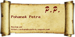 Pohanek Petra névjegykártya
